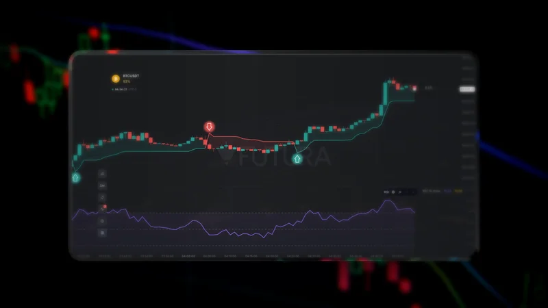 Futura Broker platform chart highlighting market sessions and the hours of highest volatility