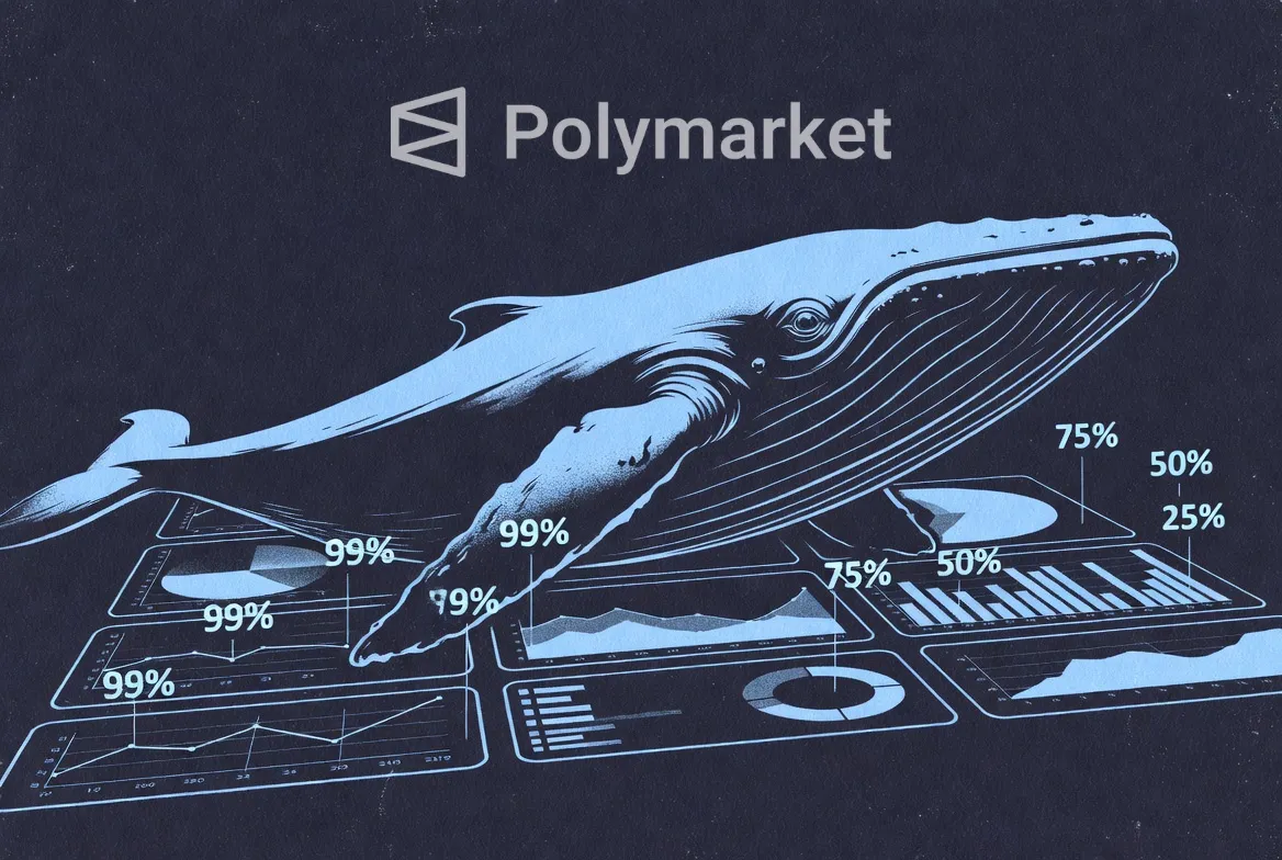 Ilustração de um mercado de previsões com gráficos de probabilidade e contratos SIM e NÃO